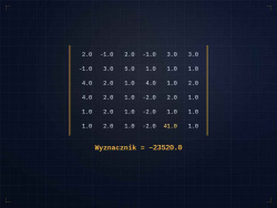 Obliczanie wyznacznika macierzy 5. i 6. stopnia w Java