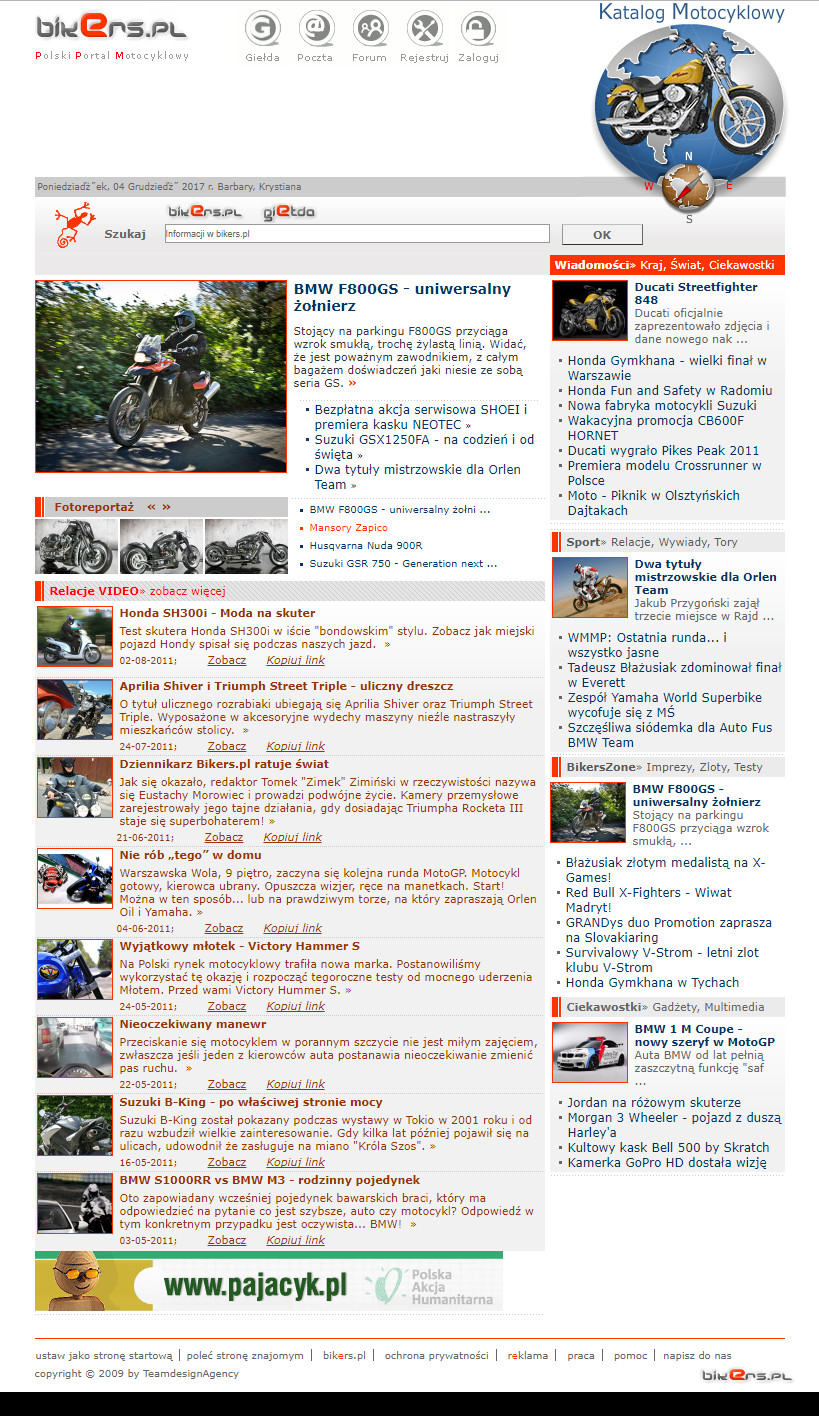 Strona motocyklowa bikers.pl – portal dla fanów motorów